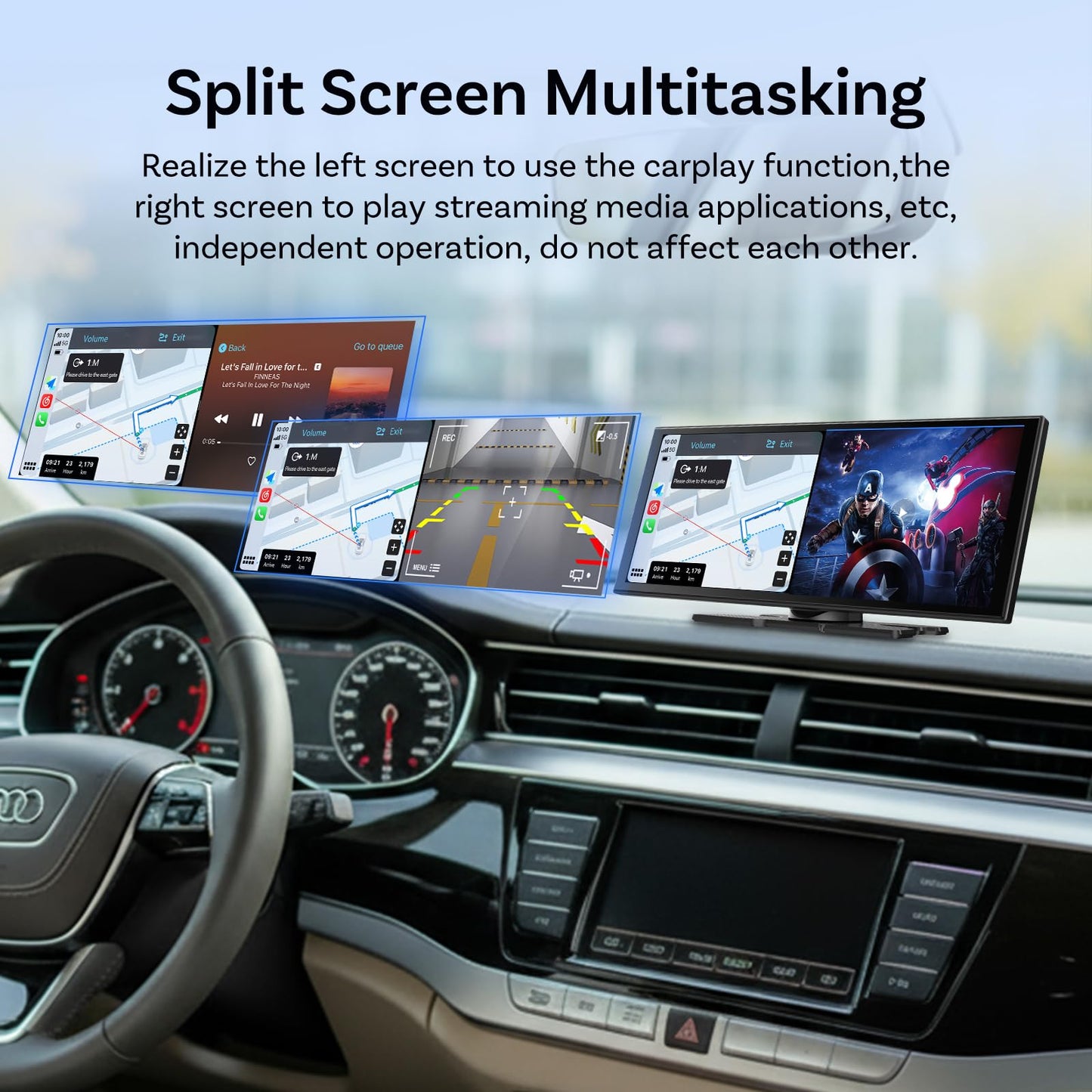 OTTOCAST 11.4" Carplay Screen for car with Netflix YouTube and Backup Camera for iPhone(iOS 8+), Android Auto(Android 10+), Built-in Apps, Navigation, Android 13 OS