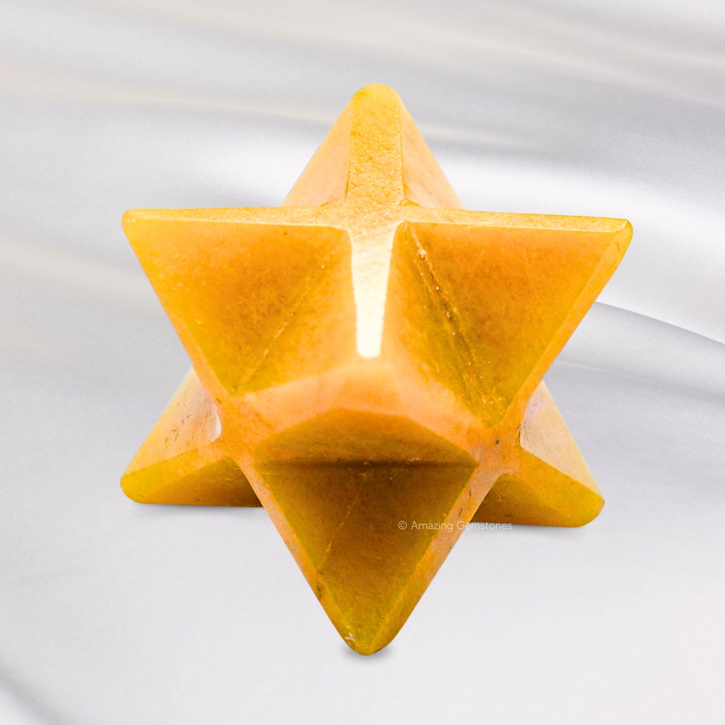 Amazing Gemstone Yellow Jasper Merkaba Crystal - 0.75 Inches Metaphysical Merkaba Star for Meditation - Energetic Tetrahedron Crystal and Healing Stones and Healing (15-20mm)