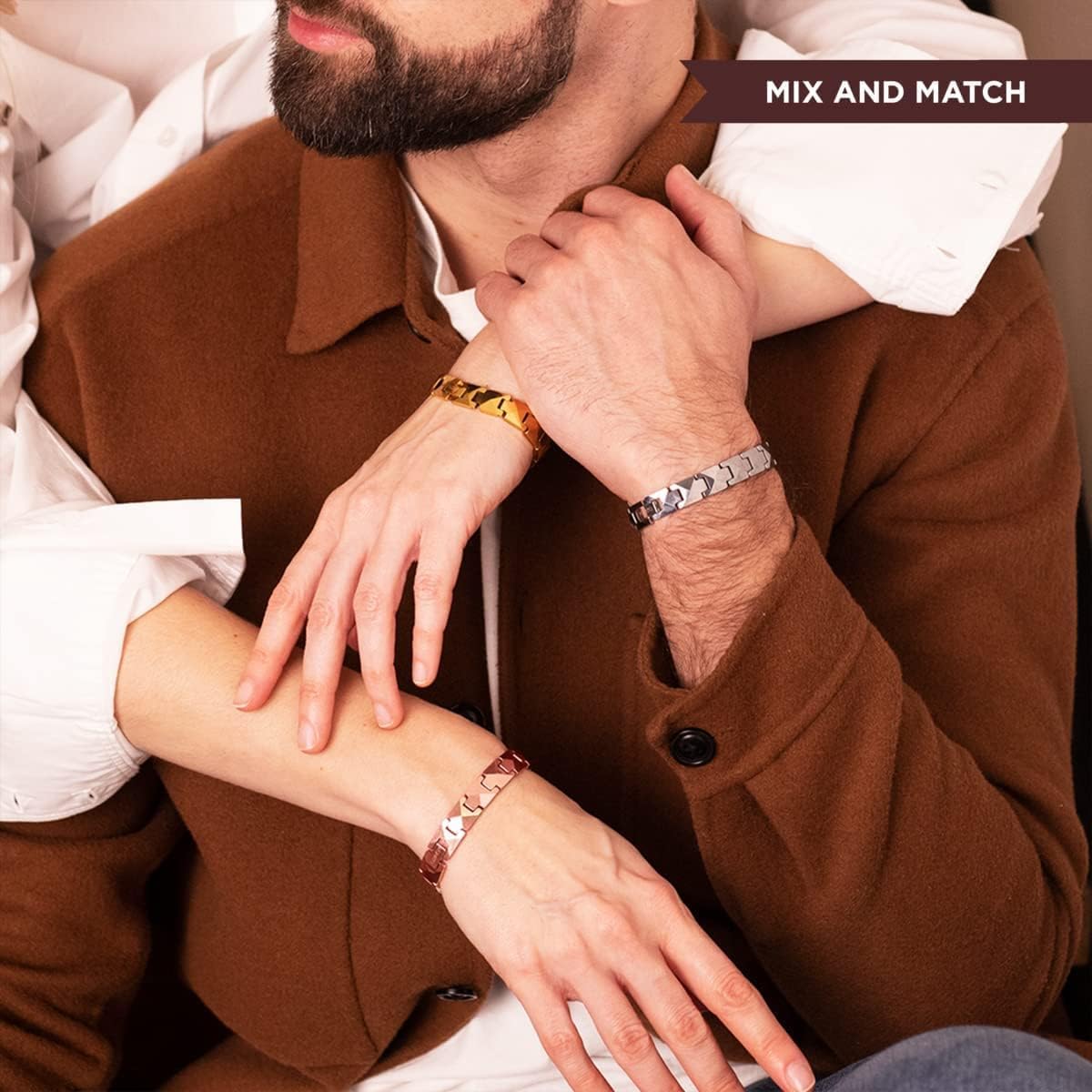 HOLVIST Magnetic Bracelet for Men and Women 4000 Gauss | Mens and Women Magnetic Bracelets | Comes with Adjustable Length, Sizing Tool and Gift Box (Black)
