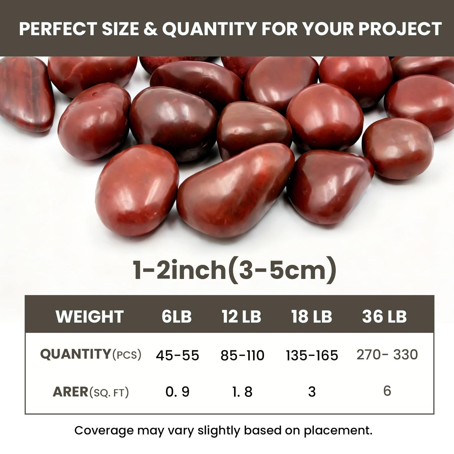 MENGDEWEI Red River Rocks Outdoor Landscaping- 1-2inch Polished Pebble for Plants- Garden Decorative Stones-Large Plant Rocks,Ideal for Aquarium, Home Decor-12LB