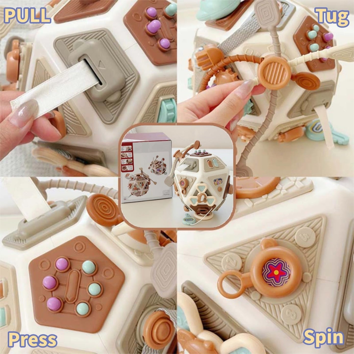 Womiluna 22-in-1 Toddler Busy Board Activity Cube Toys Montessori Toy for 1 2 Years Old Boys Girls Kids Early Education Toys for Baby Travel Sensory Toy 1st Birthday Gifts