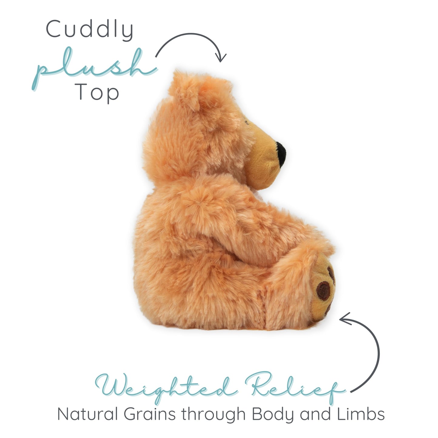 Bear Hugs - Microwavable & Weighted Plush Stuffed Animal - Heated Plushie for Warmth - Cute, Soft, Cozy Toy for Adults & Children (Boys, Girls, & Toddlers) by Warm Pals