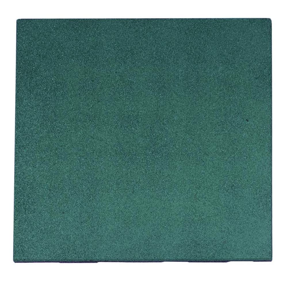 RevTime Easy DIY Interlocking Outdoor Rubber Tiles 20" x 20" x 1” Thick for Playground Use, Outdoor Gym Floor, Sports Deck, Backyard Play Area, Safety Rubber Paver (Pack of 4) Green