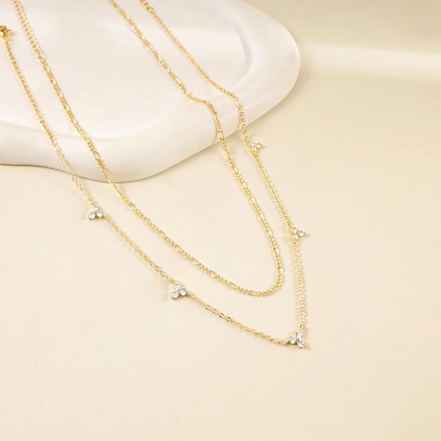 FICXOR Choker Necklace for Women,Dainty 14K Gold Plated CZ layered Necklace Stack Simple Thin Gold Chain Necklaces for Women Trendy Non Tarnish Jewelry Gifts Fashion Accossorise Everyday