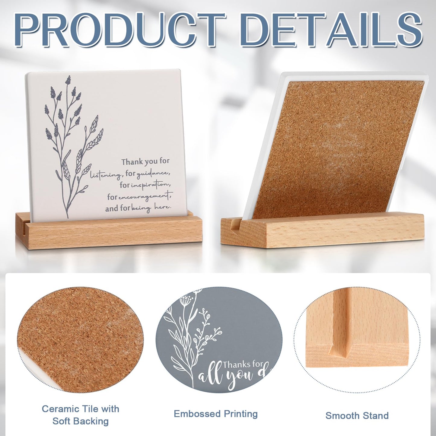 Roowest 10 Set Graduation Decorations Graduation Gifts Bulk Inspirational Desk Decor Motivational Quote Sign Table Plaques with Wooden Stand for Coworkers Teachers Thank You Favors Office Supplies