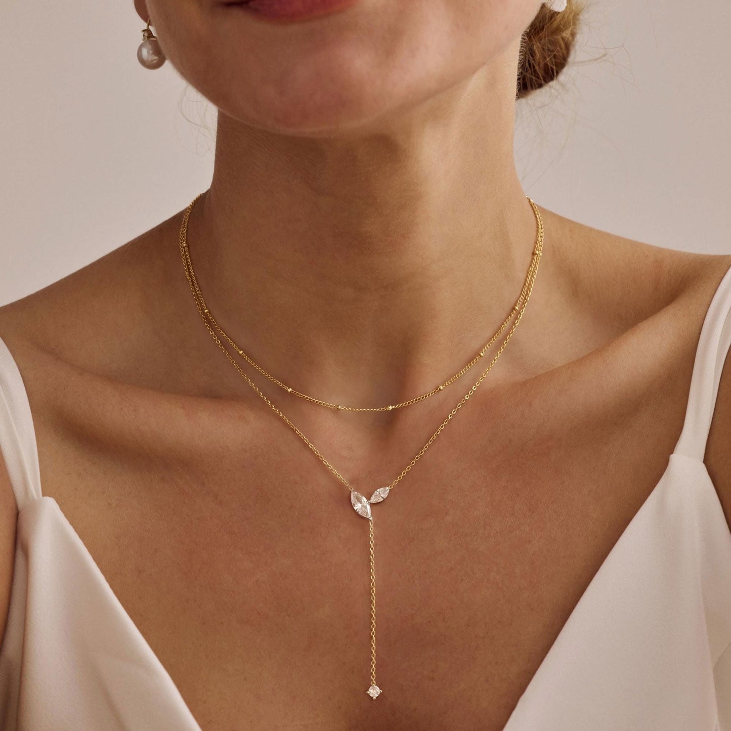 FUCJOEE Layered Necklaces for Women, Dainty Long Necklace Set 14K Gold Plated Y Shaped Lariat Necklace Stack Boho Layering Long Gold Necklaces for Women Trendy Gold Jewelry Set