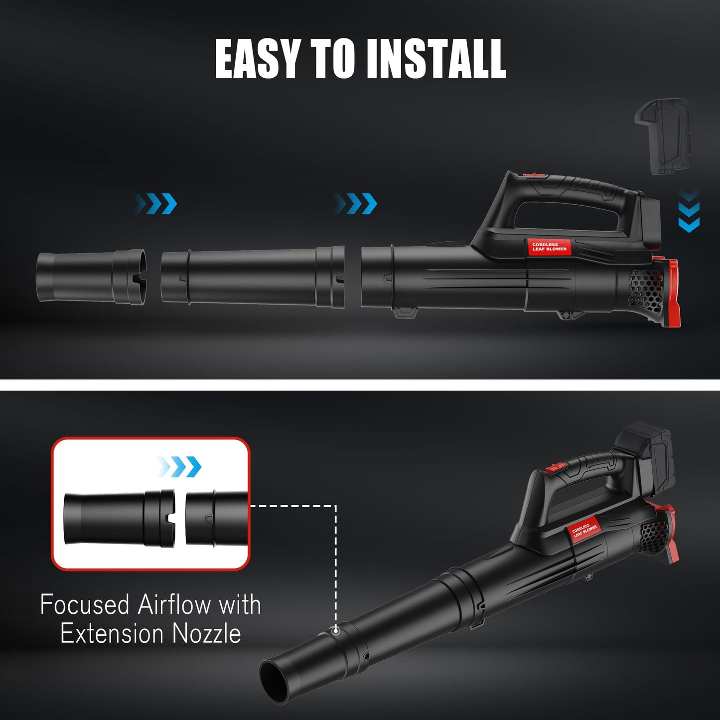 Ultra-Lightweight Cordless Leaf Blower Compatible with Milwaukee M18 Battery (Tool Only) - 400 CFM / 130 MPH, Battery Powered Handheld Blower for Quick Yard, Patio, Garage Cleanup