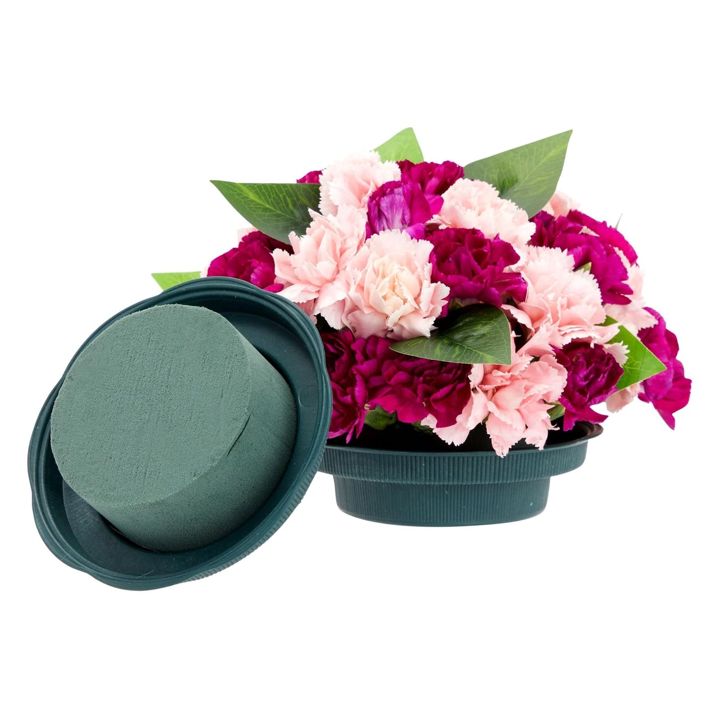 Juvale Flower Arrangements Supplies Wet Floral Foam Round - 6-Pack 4.7 x 2 in Round Green Plastic Vase Inserts - Floral Supplies for Fresh Flowers