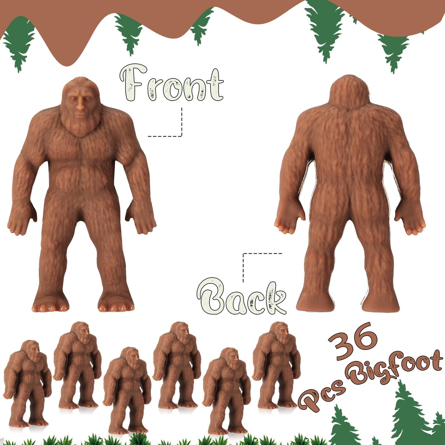 Chunful 36 Pcs Mini Bigfoot Figurines Gifts Little Sasquatch Bulk Miniature Bigfoot for Party Favors Sasquatch Fans Valentine Birthday Gifts for Men Women Home Bookcase Living Room Scenes Decor
