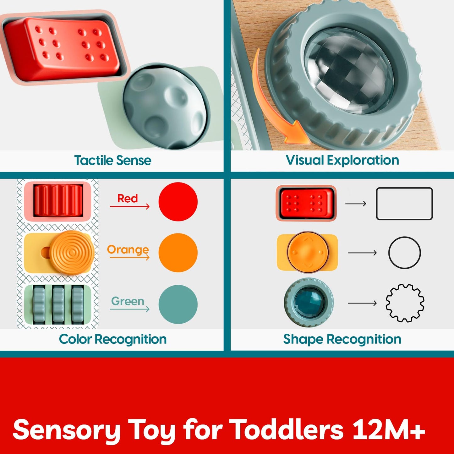 TOP BRIGHT Busy Board for 1 Year Old, Montessori Sensory Toys for Toddlers 1-3, Fine Motor Skills Busy Camera, Travel Toys for Babies 12-18 Months on Airplane Car, 1 Year Old Boy Girl Birthday Gifts