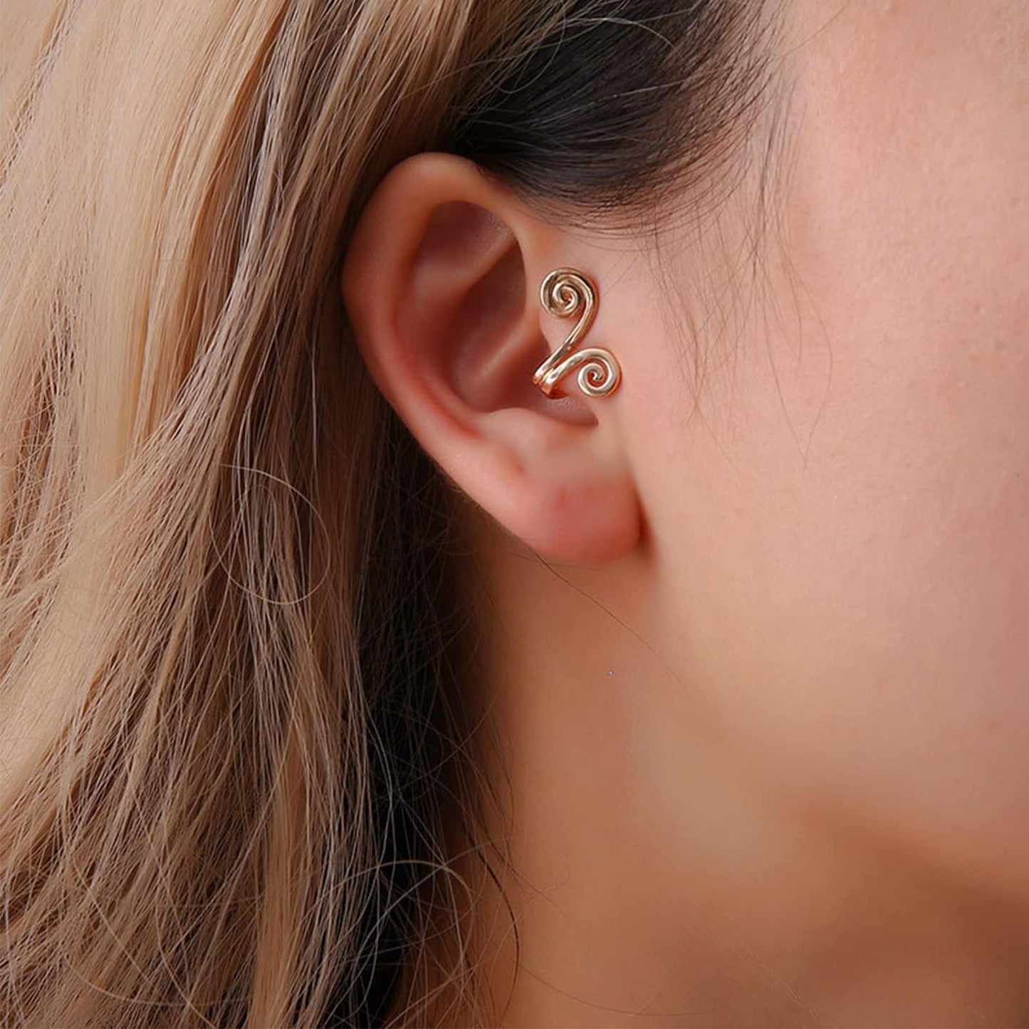 Lymphatic Earrings for Women Clip On Ear Cuff Non Piercing Spiral Lucky Cloud Four Leaf Flower Crystal Minimalist Fashion Jewelry Christmas Birthday New Year Gifts