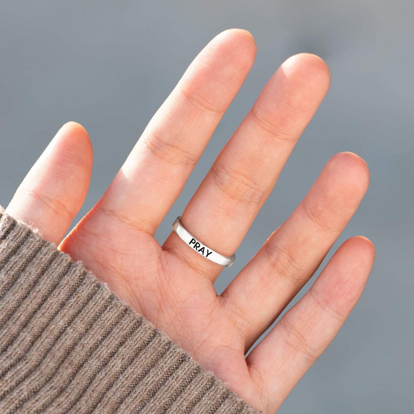 STORYJEWELLERY Sterling Silver Rings, Cross Rings for Women, Purity Ring, Christian Ring, Christian Jewelry for Women, Confirmation Gifts, Baptism Gifts, Size 11