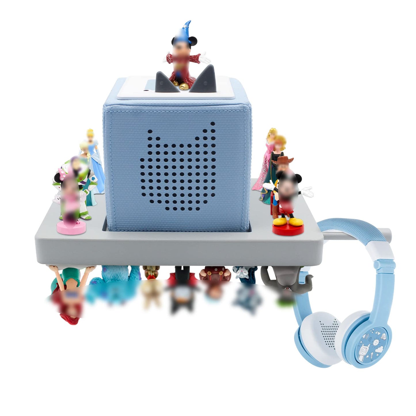Sun3drucker Floating Shelf for Toniebox 2 and Toniebox 1, Tonies Storage Figures Characters - Wall Mounted Shelf Comaptible with Toniebox Set, Tonie Box Organizer Holder for Children's Room