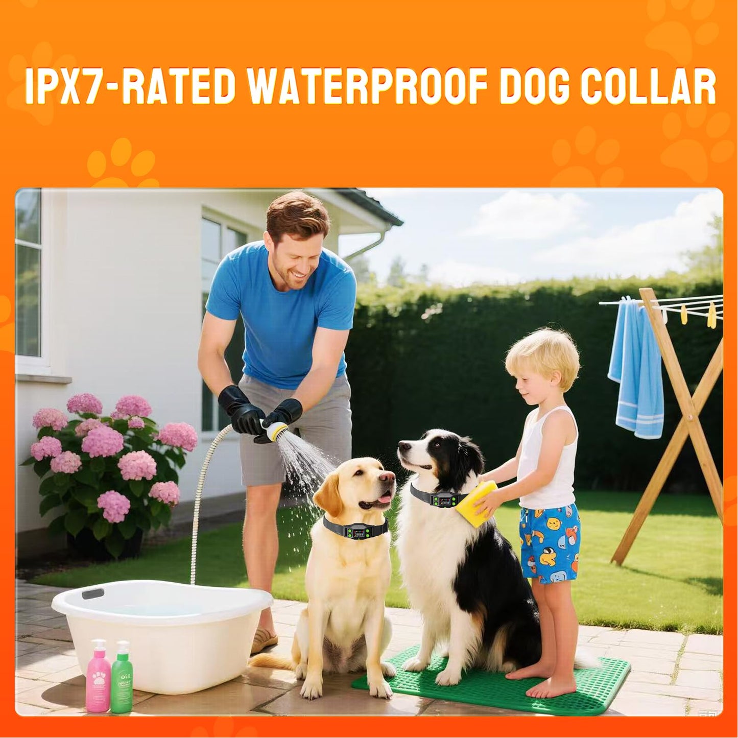 GPS Wireless Dog Fence for Easy Outdoor Use, Electric Dog Fence with Automatic Training Mode, No Setup Needed, 25-999yd Range, IPX7 Waterproof Lightweight Nylon Collar for Dogs