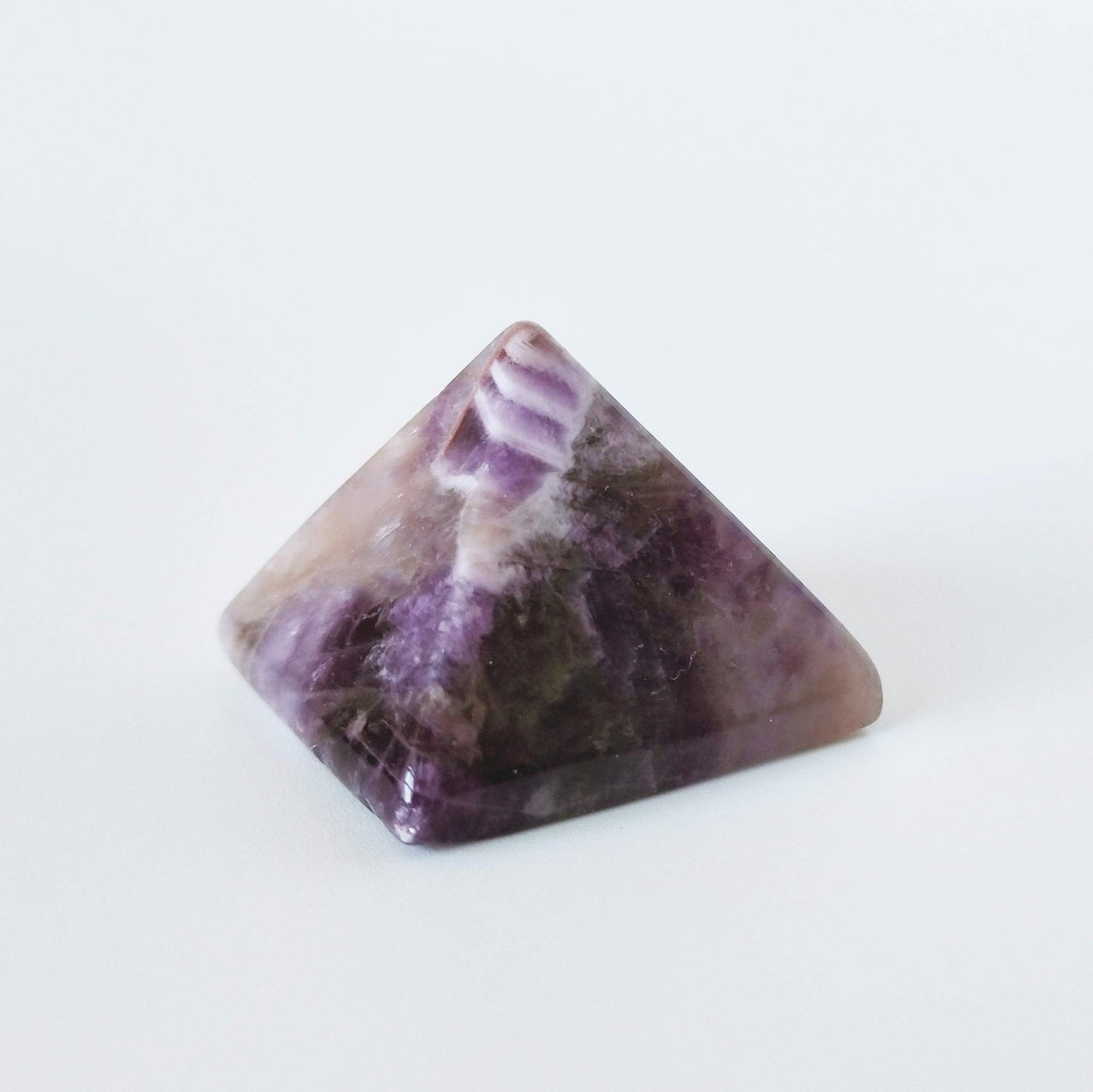 Mina Heal Natural Amethyst Pyramid Chakra Healing Crystal Stone, 1.5 inch