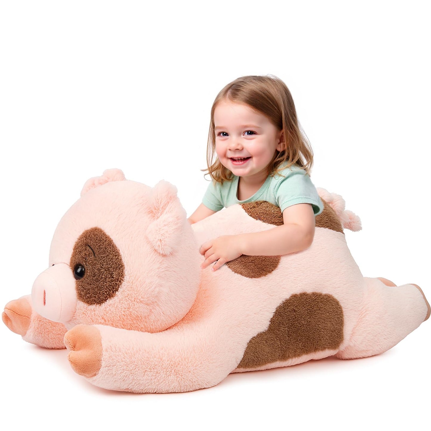 Cudhug Pig Stuffed Animal, Giant 32" Stuffed Piggy, Large Soft Plush Pig Toy Birthday Holiday Party Gifts for Kids Girls Boys