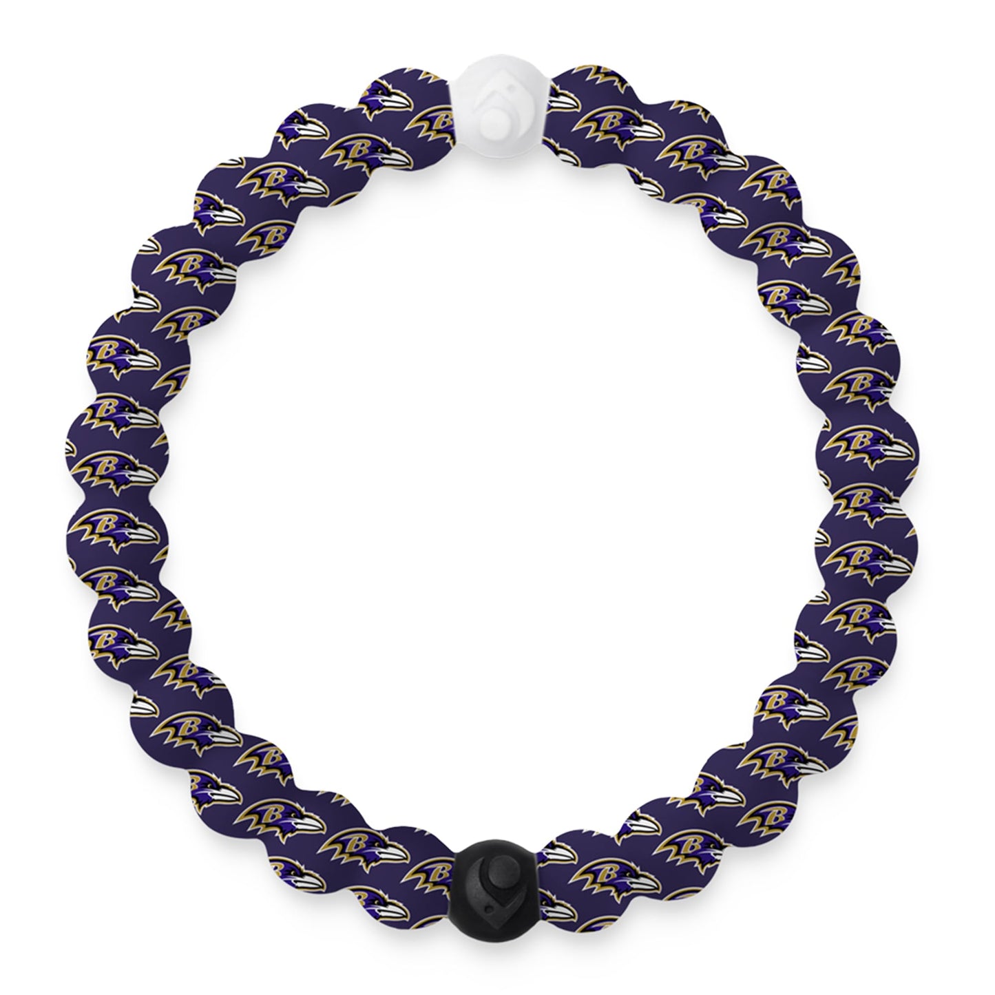 Lokai Silicone Beaded Bracelet for Men & Women, NFL Football Collection - Baltimore Ravens, Medium - Silicone Jewelry Fashion Bracelet Slides-On for Comfortable Fit