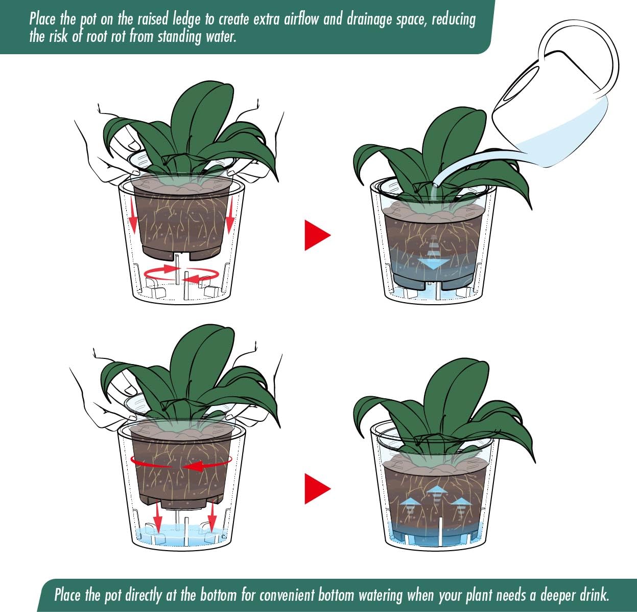 Phoenix Vine 3.5 Inch Oatmeal Plastic Cachepot with Clear Nursery Pot, Decorative Lightweight Planter Cover with Transparent Inner Pot for Indoor Houseplants, Pack of 4, 24-A-G-4