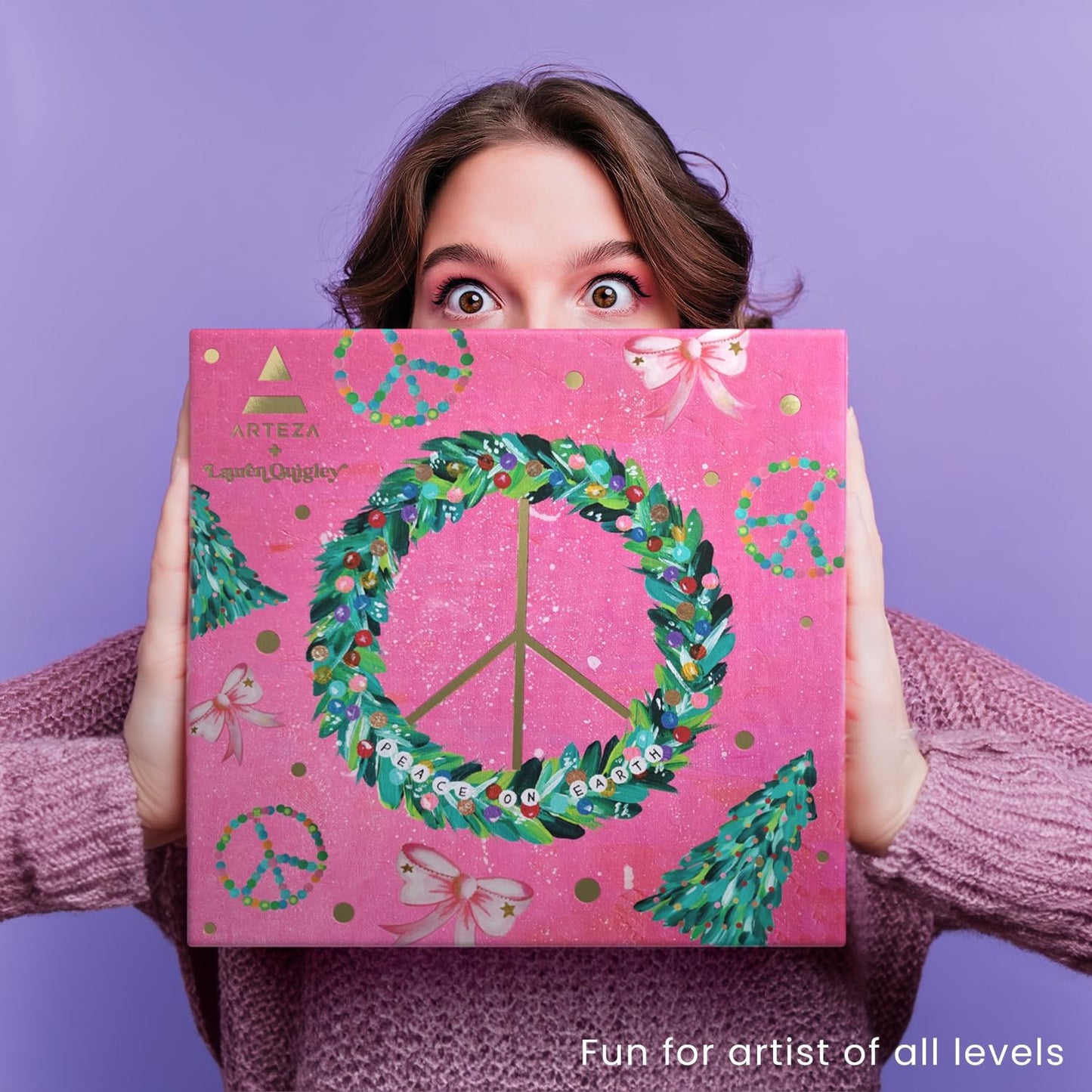 ARTEZA Craft Advent Calendar, 24-Day DIY Art Kit with Supplies & Projects, Curated by Lauren Quigley, Holiday Gift for Adults, Crafters & Artists