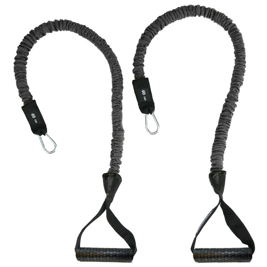 Resistance Cords - Cross Anchored Shoulder Resistance Bands - Ideal for Dynamic Warmups and Physical Rehab - One Pair of 40 lbs Cords - 4KOR Fitness