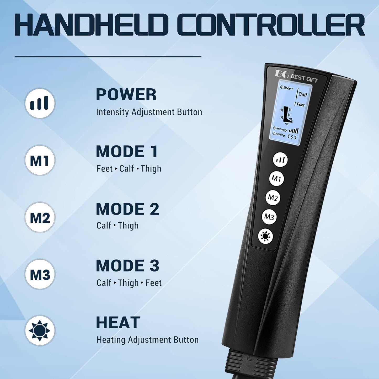 Gifts for Dad Mom Men Women Christmas Mothers Day, Fathers Day, Air Compression Massager with Heat for Foot, Leg, Calf, Thigh, Knee, Helpful for Vericose Veins, Muscle Fatigue, Cramps, Swelling, Edema