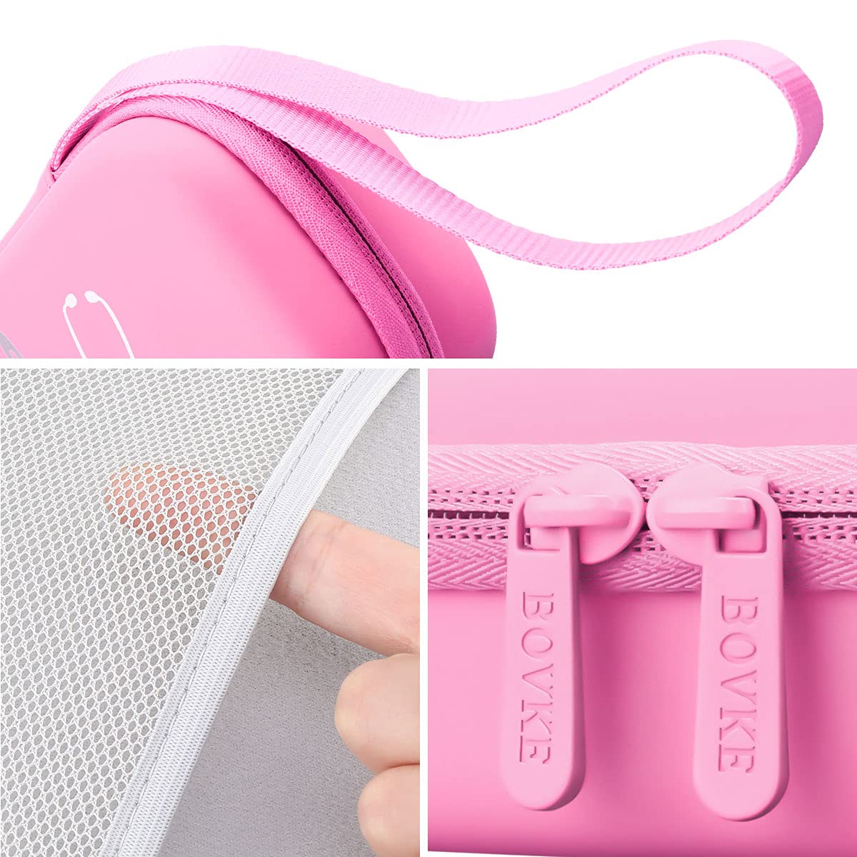 BOVKE Travel Carrying Case Compatible With 3M Littmann Classic III, Lightweight II S.E, MDF Acoustica Deluxe Stethoscope, Extra Room for Medical Scissors EMT Trauma Shears and LED Penlight, Pearl Pink
