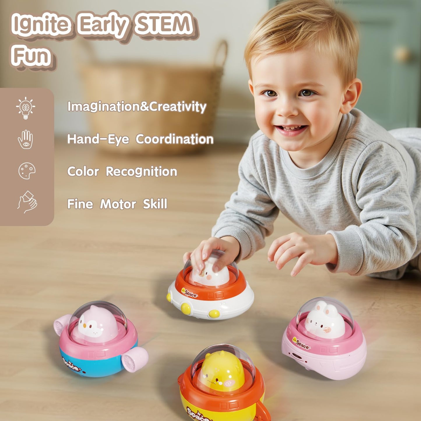 Dimoarch Baby Toys 1 Year Old, Press and Go Cars for Toddlers 1-3, Push Toys for 1+ Year Old Boy, Baby Cars Toys 6-12-18 Months, 1st Birthday Gift for 1 2 3 Year Old Toddler Toys 1-2 2-3
