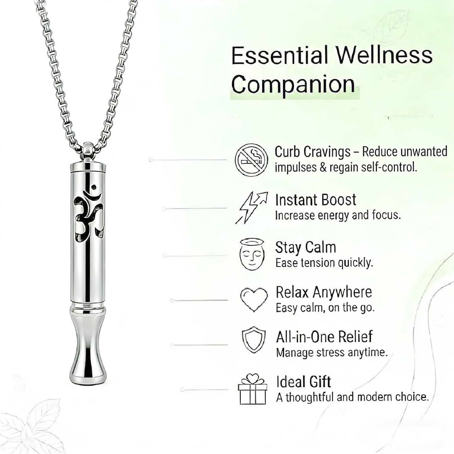 phaxud Stainless Steel Mindful Breathing Necklace with Aromatherapy Diffuser & Guided Meditation Cards, Calming Relaxation Tool for Meditation & Healthy Habit (Necklace with card, Gold)