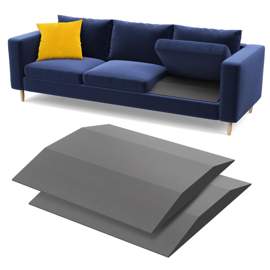 Sellmazon Couch Cushion Support for Sagging Seat - 20" x 20" High-Density Trapezoid 35D Foam Sofa Cushion Supports, Couch Supporter for Under The Cushions, Grey Set of 2