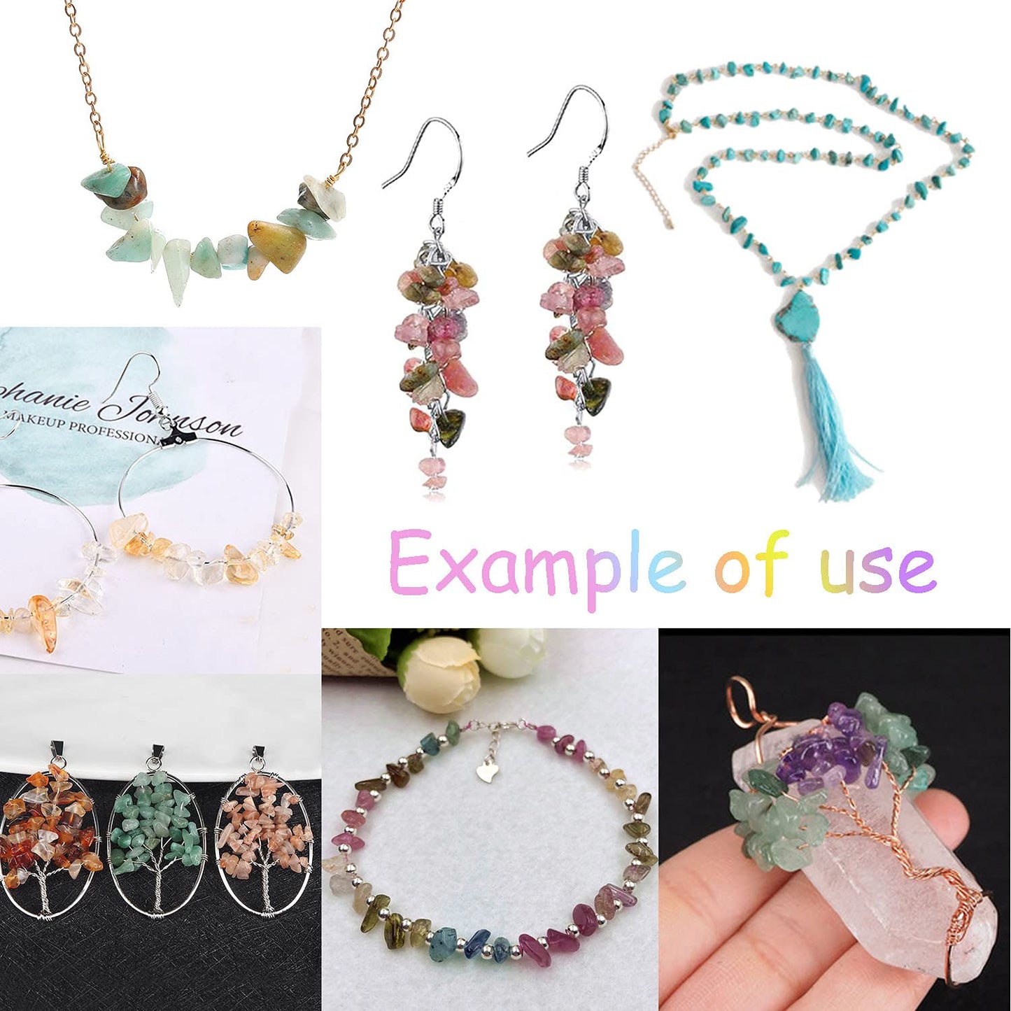 Julie Wang 450PCS Green Aventurine Irregular Chip Stone Beads 5-8mm Gemstones Crystal Loose Bead for Jewelry Making Bracelet Necklace DIY Craft Finding