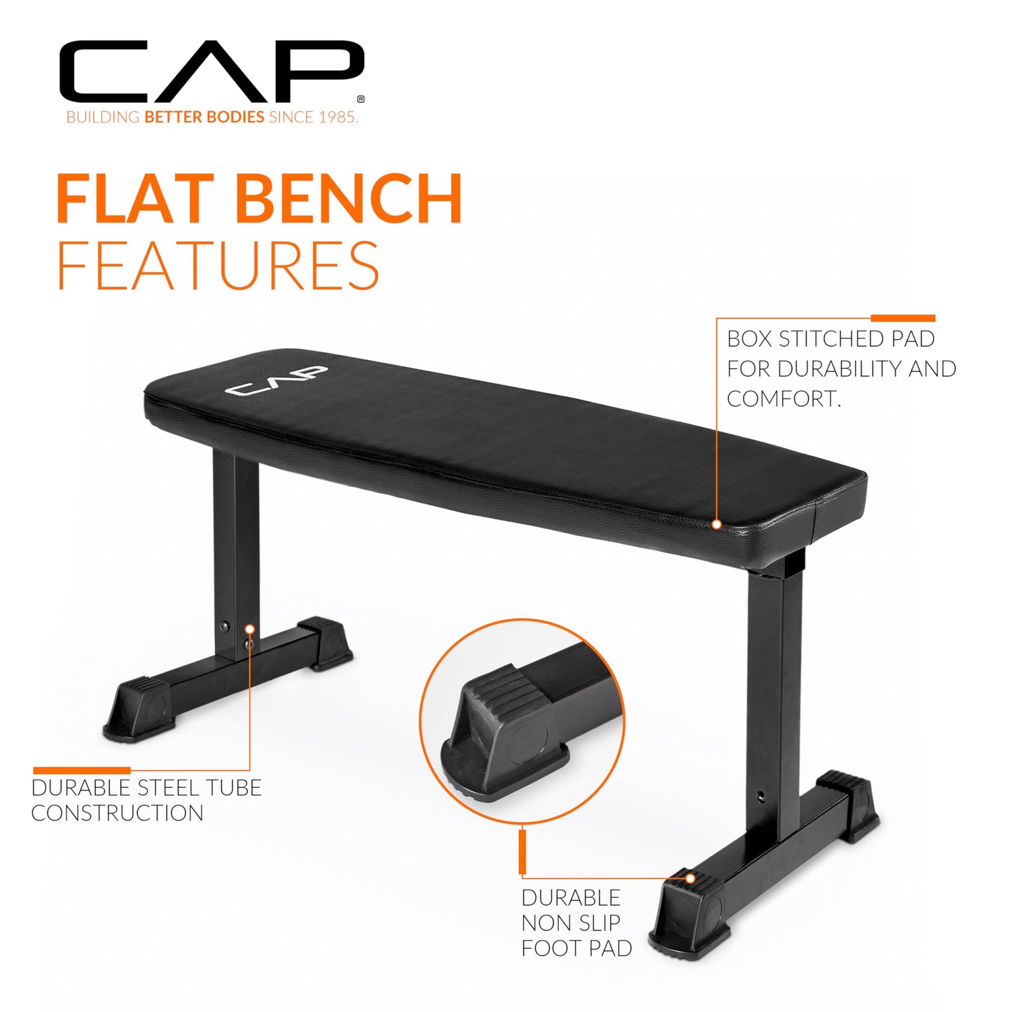 CAP Barbell Flat Weight Bench, Red