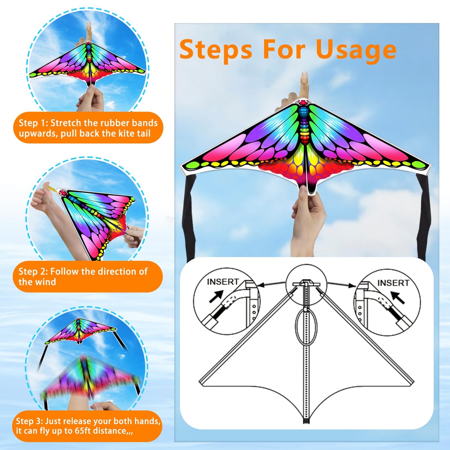 6 Pcs Mini Kites for Kids Ages 3-5 4-8 8-12, Finger Launcher Kites Easy to Fly on Beach|Park|Plaza|Garden|Backyard, Great for Birthday Party Favors Goodie Bags Stuffers