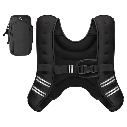 GEEBOBO Weighted Vest for Women Men, 8lb/12lb/16lb/20lb/25lb/30lb Weighted Vest Woman Adjustable Weights for Walking, Strength Training, Running, 12Lbs, Black