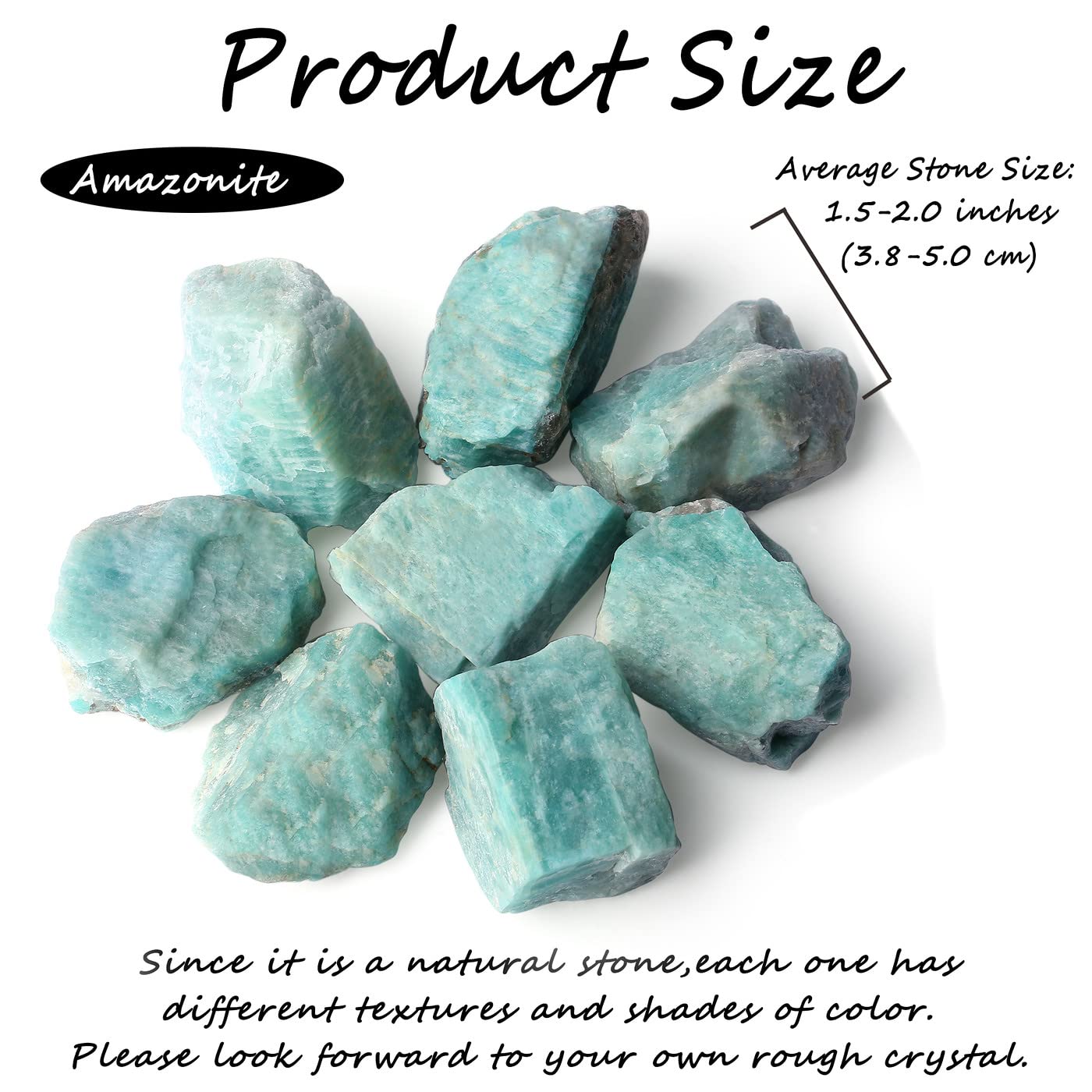 ZHIYUXI 2" Amazonite Crystal Raw Crystals Bulk Crystals and Stones Large Natural Real Quartz Big Huge Rocks Gemstones for Tumbling Witchcraft Wire Wrapping Fountain Rocks Cabbing Room Decor 4Pcs