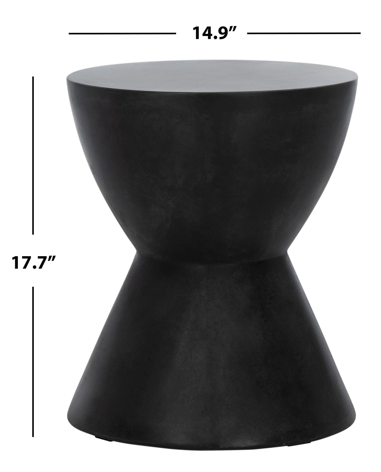 Safavieh Outdoor Athena Black Modern Concrete Round Accent Table