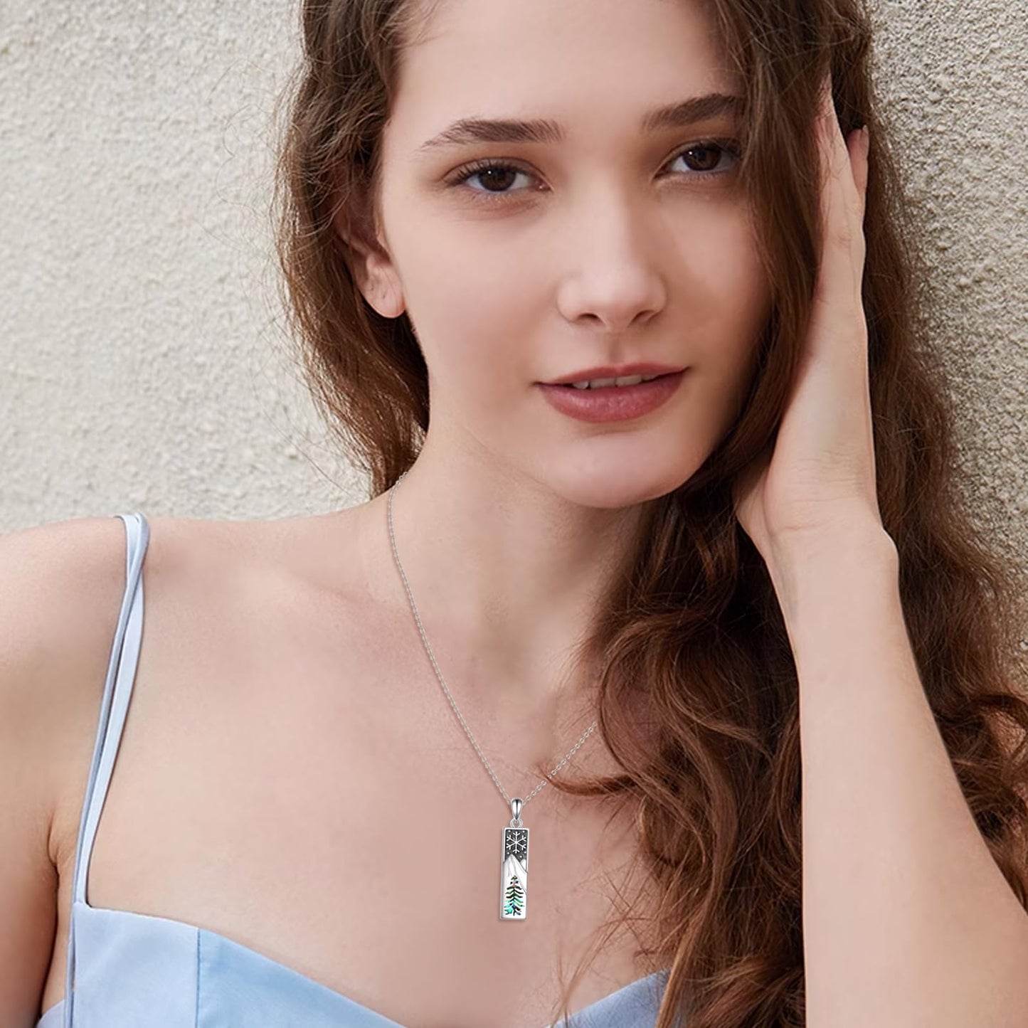 YFN Mountain Necklace for Women Sterling Silver Nature Necklace Jewelry Gift for Skiers, Hikers, Campers, Climbers and Nature Lovers (Snowflake mountain necklace)