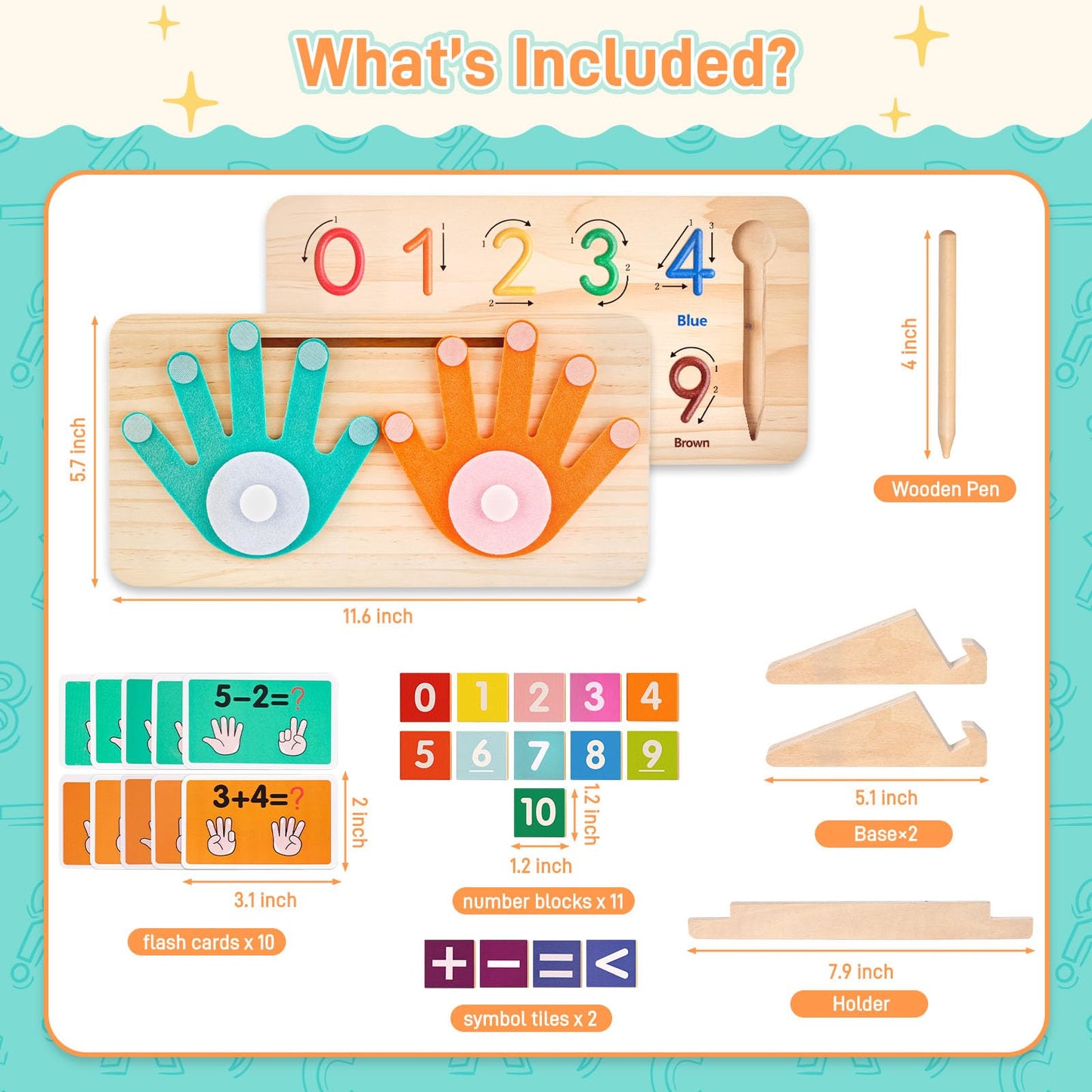 LovesTown Preschool Learning Toys, Educational Math Manipulatives Finger Counting Blocks, Tracing Number for Toddlers, Homeschool Classroom Supplies Birthday Boys Girls Gifts