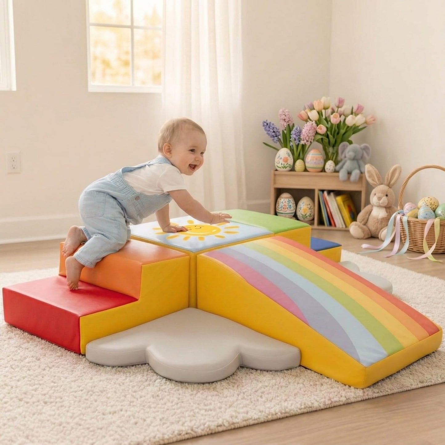 Once Upon a Cloud Foam Climbing Blocks 6-Piece Set - Indoor Climbing Toys for Toddlers Ages 1 to 4 Years - Soft Play Equipment that Builds Motor Skills and Balance