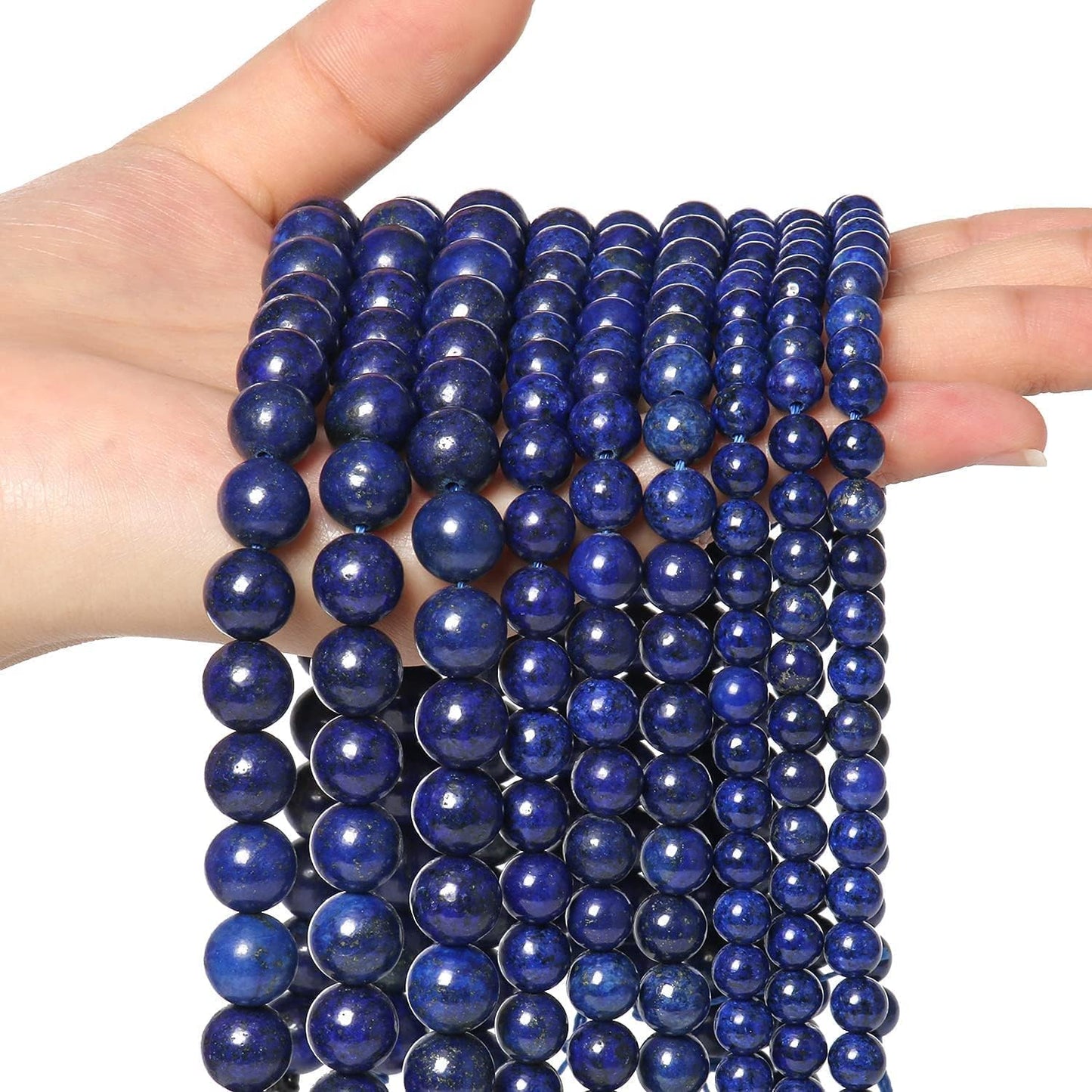6mm Beads for Bracelets Lapis Lazuli Beads Crystal, Stone Beads Gemstone for Jewelry Making, Blue Beads for Art Crafts About 60pcs