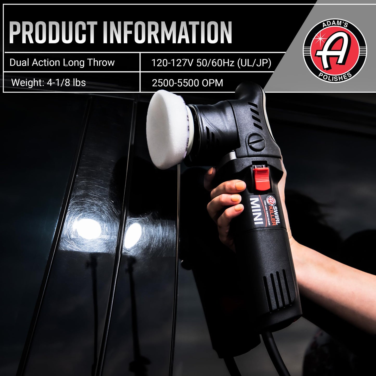 Adam's Polishes Swirl Killer 12mm Polisher - Orbital Polishing Paint Correcting Buffer Tool - Car Scratch Remover - Use Post Car Wash Clay Bar & Pre Wax or Ceramic Coating