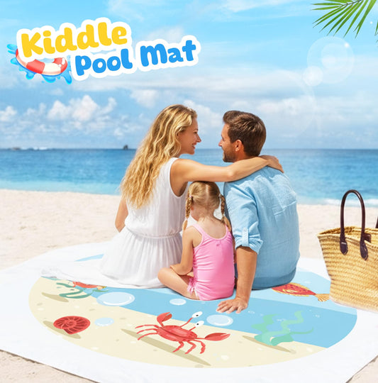 Baby Beach Pool，Kiddie Pool and Beach Blanket，2 in 1 Toddler Paddling Pool，Beach Toys for Infant Kids Boys and Girls with Portable Water Bag