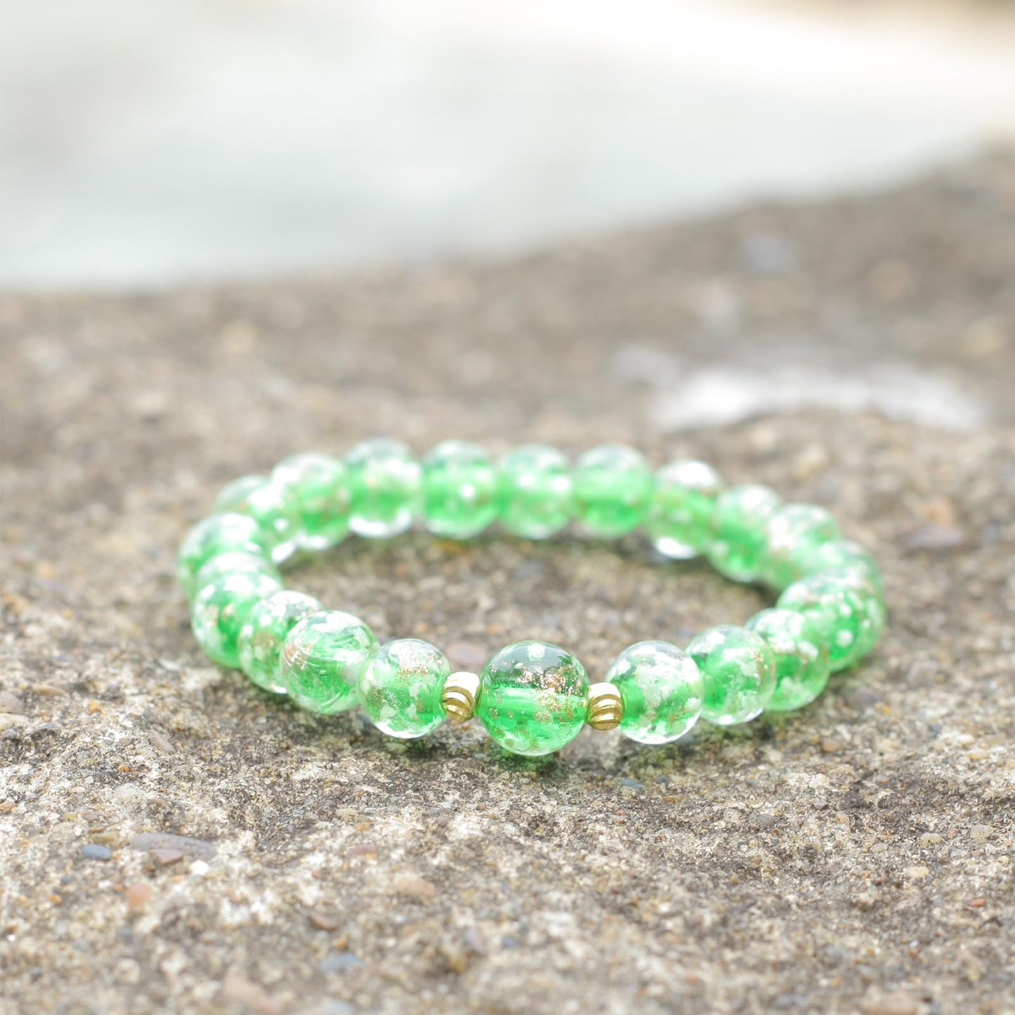 AROUROUA Glass Beaded Bracelet Glowing Bracelet Luminous Bracelets for Women Glass Mermaid Bracelet Bangles Anti Anxeity Healing Energy