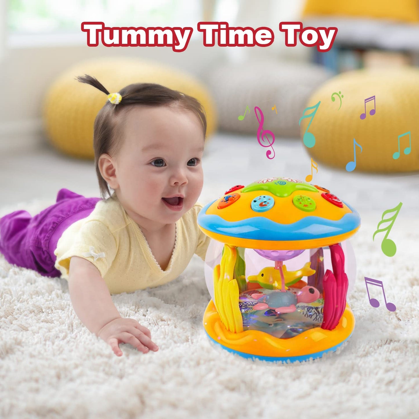 Baby Toys 6 to 12 Months Ocean Projector Baby Light Up Toys Musical Tummy Time Infant Toys 3-6 6-12 12-18 Months 6 7 8 9 Month One Year Old Birthday Gifts Boys Girls