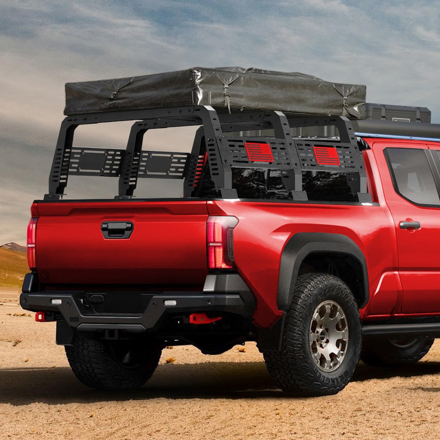 LONGSUN 22.5" High Truck Rack for Full-Size Trucks Without Bed Rails Overland Bed Rack for 2002-2025 Dodge Ram 1500, 2014-2025 Chevy Silverado 1500, 2007-2013 Tundra