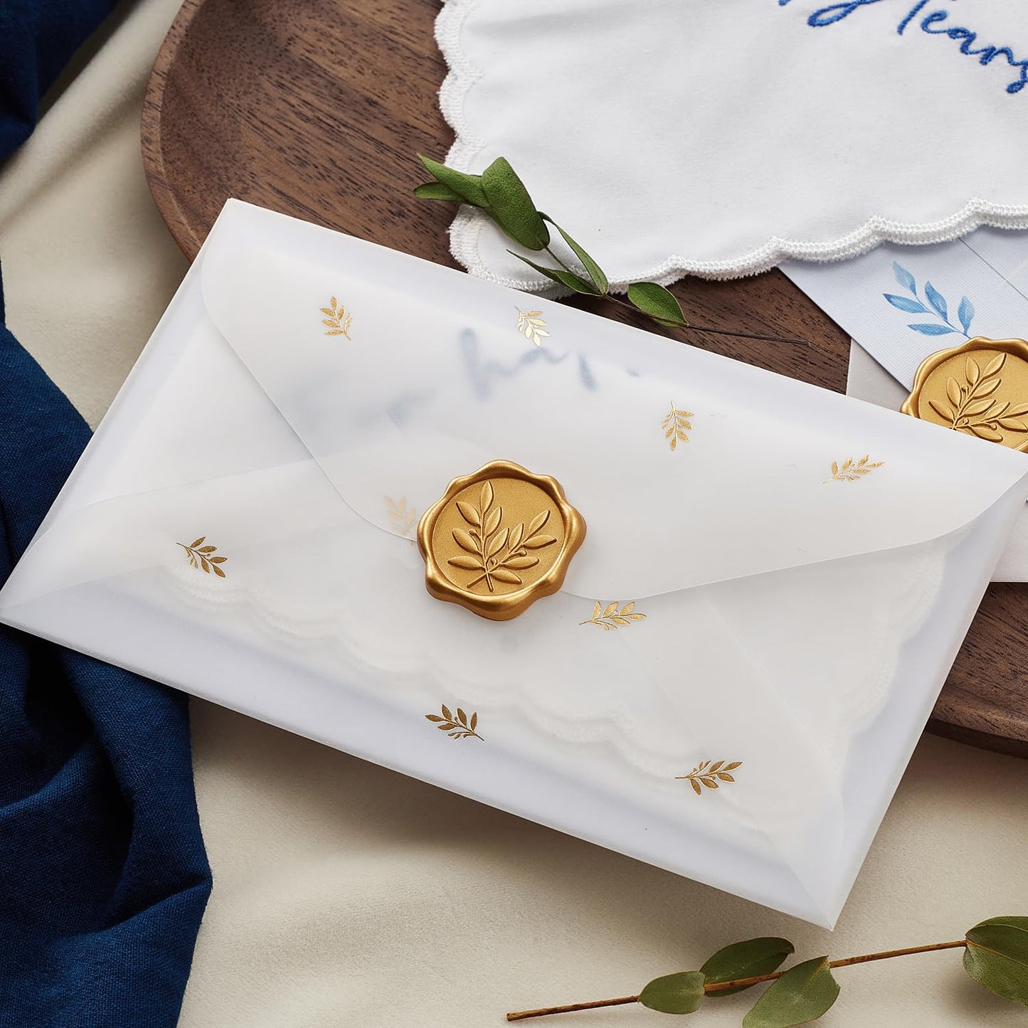 TRULIVA Wedding Gifts, Wedding Handkerchief, Mother of the Bride Gifts, Something Blue