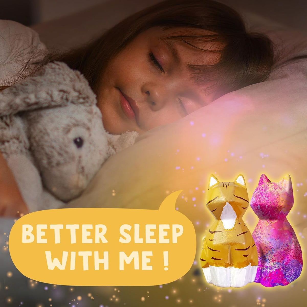 Goody King Paint Your Own Cat Lamp Kit, 2PCS DIY Cat Crafts Night Light, Easter Basket Stuffers, Arts & Crafts for Kids Ages 8-12, Painting Kit for Kids, Easter Birthday Gifts for Kids Ages 4 5 6 7 8+