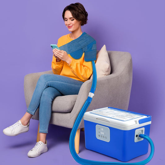 Cold Therapy Machine with Programmable Timer, 13 Quart Ice Machine for Shoulder After Surgery, Portable Cryotherapy Pain Relief w/Compression Pad for Shoulder and Knee