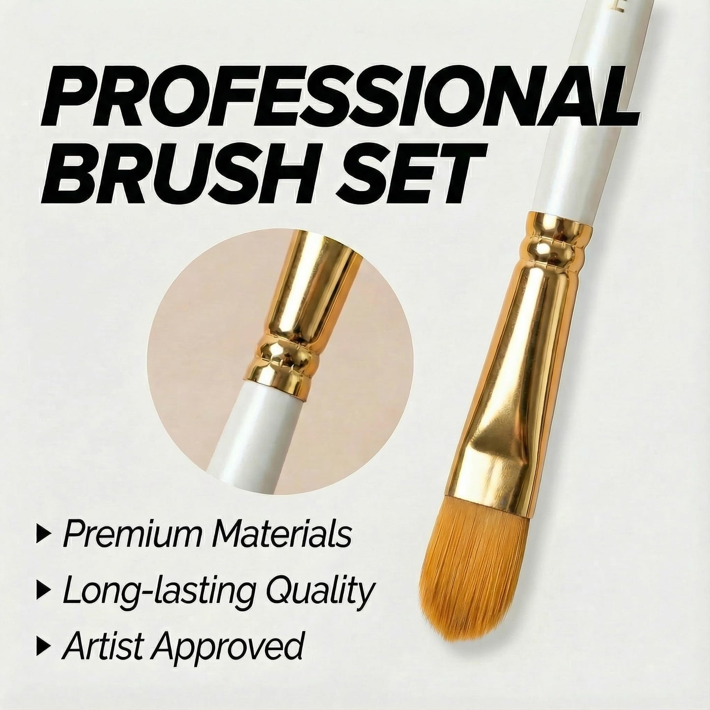 JYN-ANREN 17Pcs Paint Brush Set with Palette Knife & Sponge, Standing Storage Case as Brush Holder, Professional Artist Brushes for Acrylic, Oil, Watercolor
