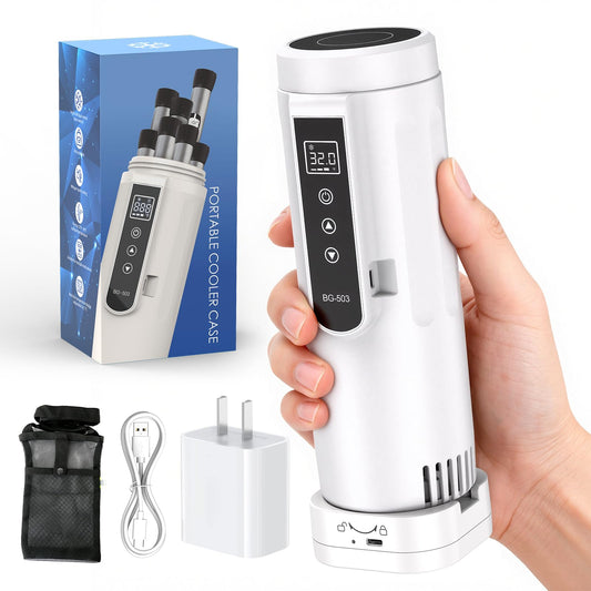 Hopelake Insulin Cooler Travel Case, Portable Insulin Refrigerator(4-7 Pens), Medication Travel Cooler with Temp Display(32℉-68℉), USB Charging/Dedicated Backup Power/Portable Cup Sleeves