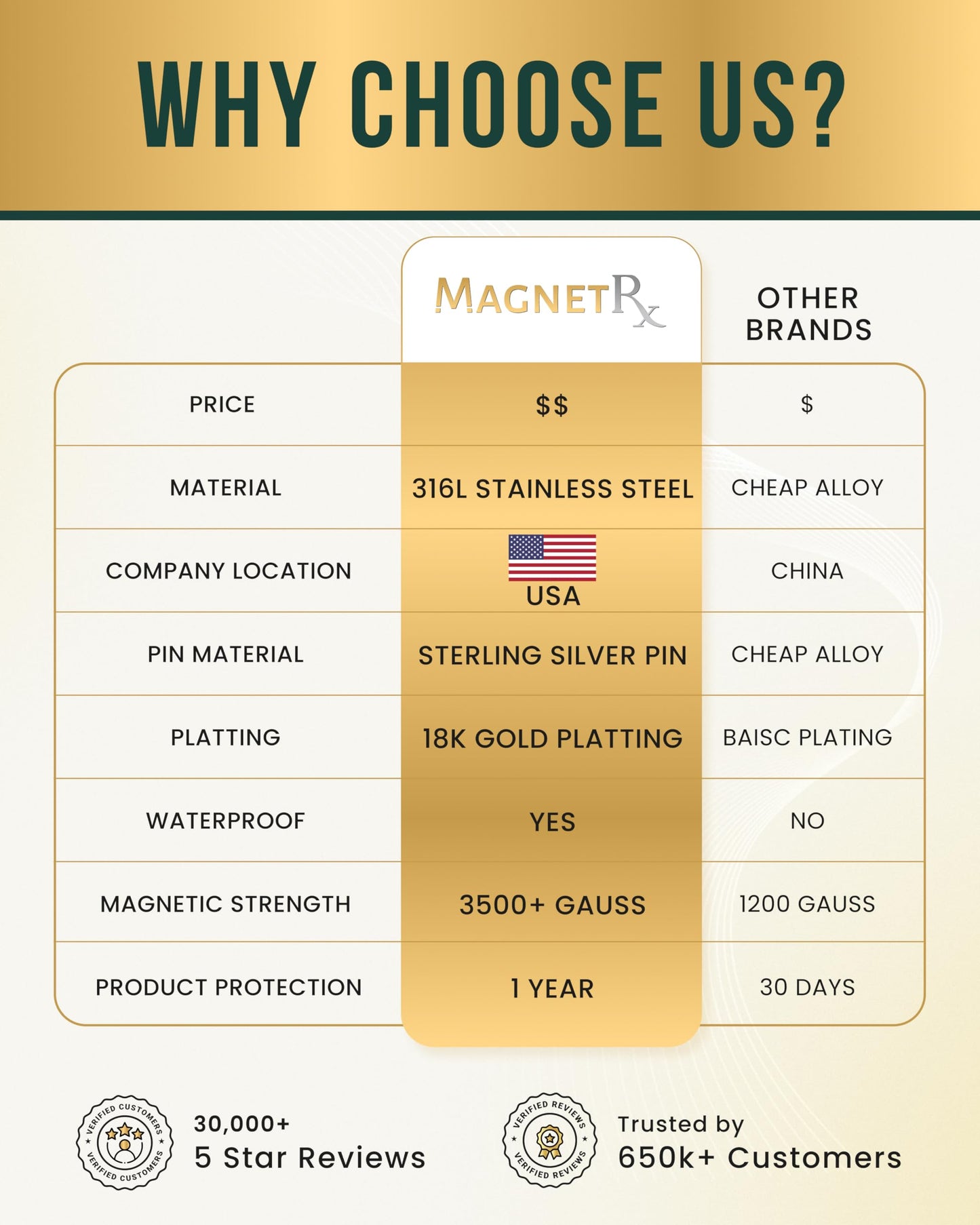 MagnetRX Magnetic Earrings for Women – Premium Magnetotherapy Lymphatic Earrings Polished Stainless Steel – Womens Lymphvity Magnetic Therapy Acupressure Earrings (Gold)